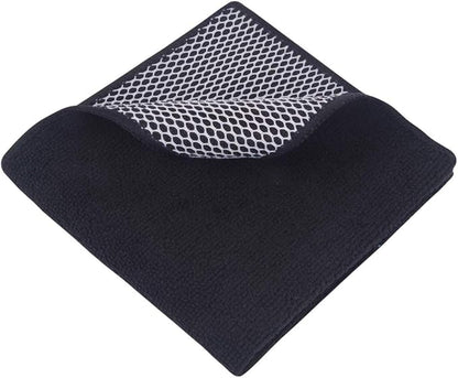 SINLAND Microfiber Dish Cloth for Washing Dishes Best Kitchen Washcloth Dish Rags Cleaning Cloths Poly Scour Side Color Assorted 12inchx12inch (Bluex4+whitex4+greyx4+brownx4+blackx4)