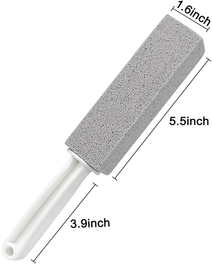 2 Pack Pumice Cleaning Stone with Handle, Toilet Bowl Cleaner Toilet Brush with Non-Slip Long Plastic Handle for Kitchen/Bath/Pool/Household Cleaning