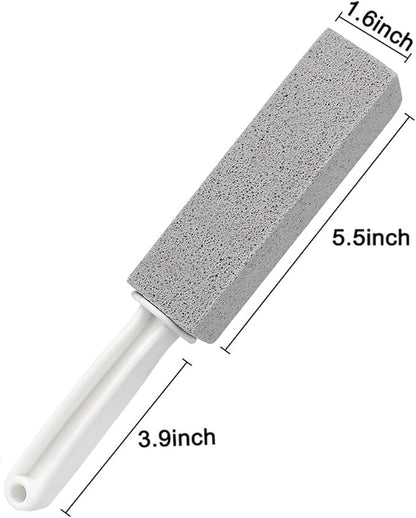 2 Pack Pumice Cleaning Stone with Handle, Toilet Bowl Cleaner Toilet Brush with Non-Slip Long Plastic Handle for Kitchen/Bath/Pool/Household Cleaning