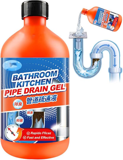 Drain Clog Remover, Professional Strength Liquid Drain Opener and Cleaner, Fast Acting Dissolver for Bathroom, Kitchen and Toilet, 500mL