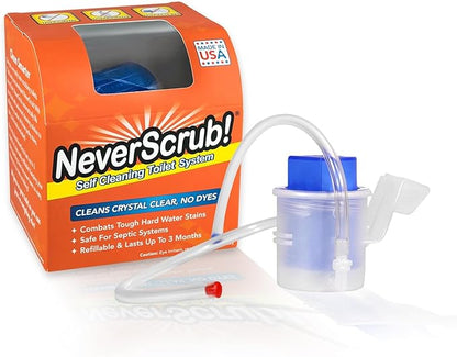 Self Cleaning Toilet System - Automatic Toilet Bowl Cleaner with Starter Cartridge, Lasts Up 3 Months Continuous Cleaning - Refillable Toilet Bowl Cleaner for Stains, Rings, and Odor