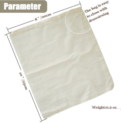 Cheesecloth Bags for Straining,Reusable Cold Brew Coffee Cheese Cloths Strainer,Large Nut Milk Tea Juice Bag,100% Natural Cotton Fine Mesh Filter Bags(Small,4 Pack)