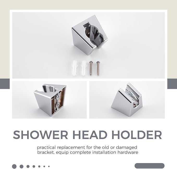 Hand Shower Bracket with Two Slot, Aomasi Bathroom Shower Head Hose Hanger Sprayer Handle Holder Wall Mount Chrome