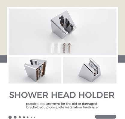 Hand Shower Bracket with Two Slot, Aomasi Bathroom Shower Head Hose Hanger Sprayer Handle Holder Wall Mount Chrome