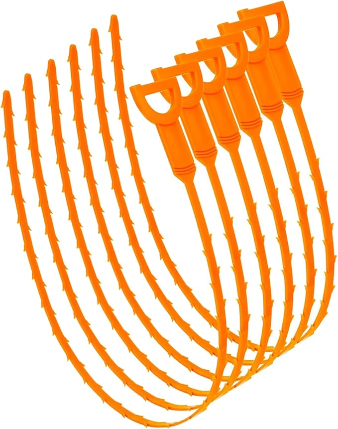 20 Inch Snake Drain Hair Removal Tool,Hair Drain Cleaner Tool, Hair Cather Shower Drain Tool, Drain Auger hair Cleaning Tool for Shower Kitchen Sink Bath Tub Bathroom(6 Pack)
