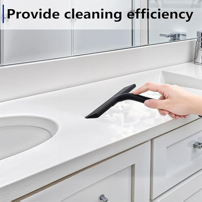 Shower Squeegee for Glass Doors and Bathroom, Stainless Steel with Silicone Blade, Window and Mirror Cleaner with No-Drill Hook, Streak-Free Cleaning Tool