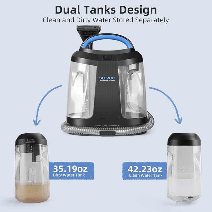 450W Powerful Portable Carpet & Upholstery Spot Cleaner Machine, Free Cleaning solution Included, 11Kpa Power Suction With Tools For Pets, Area Rugs And Couches