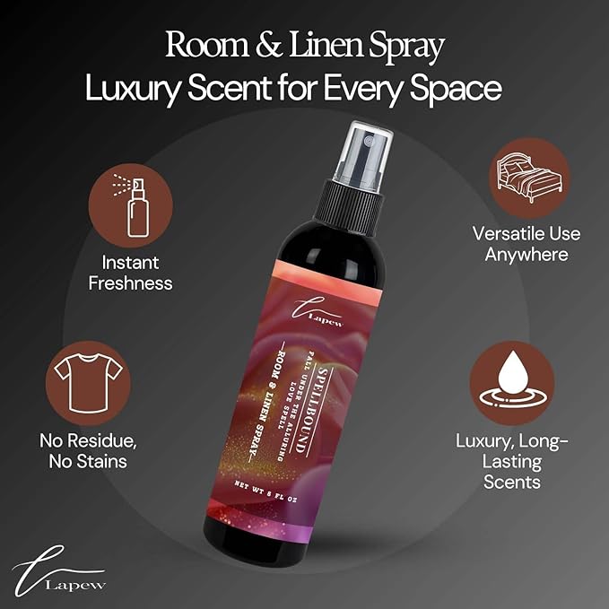Lapew Room & Linen Spray | Fragrance Mist for Home, Car & Office | Fabric & Air Freshener | Neutralizing Mist | Made in USA | Spellbound