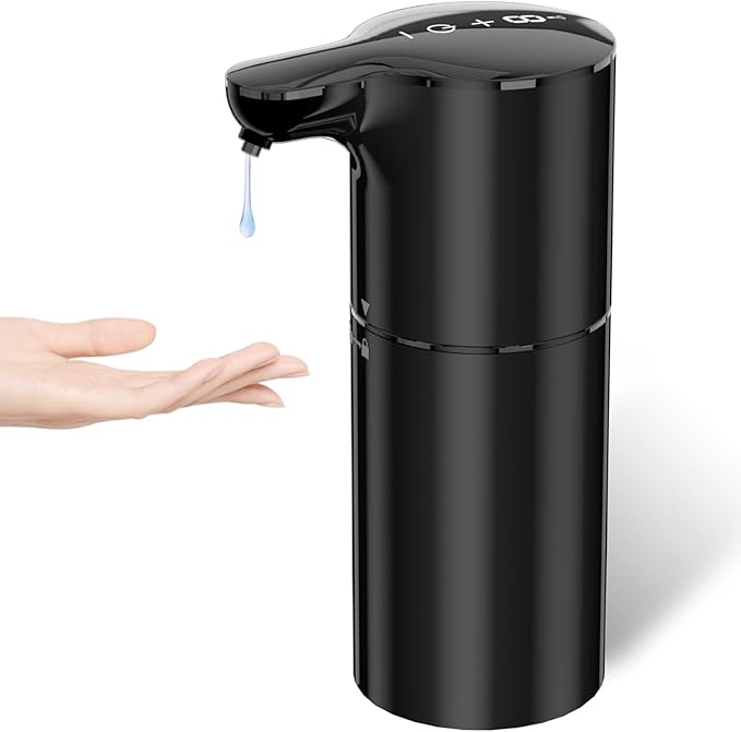 YIKHOM Automatic Liquid Soap Dispenser, Dish Soap Dispenser 8 Volume Control Adjustable, 15.37 oz/450mL Touchless Sanitizer Dispenser, Motion Sensor Soap Pump for Kitchen Bathroom, USB C Rechargeable