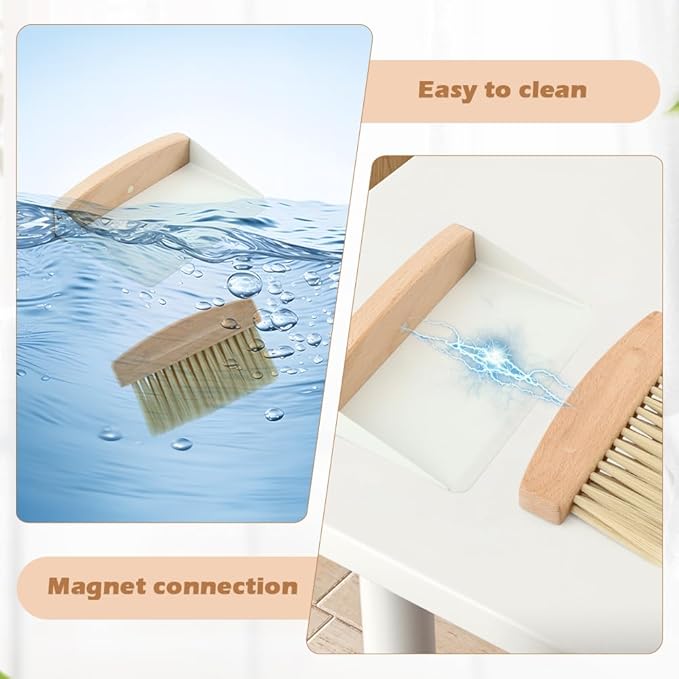Mini Dustpan and Brush Set,Stable Dust Pans with Brush,Easy to Store and Broom and Dustpan Set,Portable Broom and Dustpan for Countertop,Table,Sofa,Furniture,Keyboard,Car,Cabinet