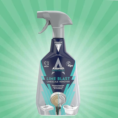 Astonish Specialist Ultimate Limescale Remover Cool Eucalyptus - No Scrub Cleaner Tackles Hard Water, Limescale, Rust & Calcium - Cruelty Free Bathroom & Kitchen Cleaning Solution, 750ml Spray Bottle