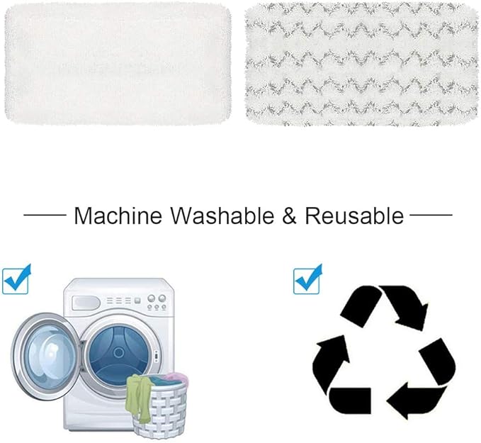 10 Pack Steam Mop Pads Compatible for Bissell Symphony 1252 1543A 1132A 1530 Vacuum and Steam Mop, Bissell 2747A Replacement Pads, Bissel Symphony Pet Mop Pads, Microfiber Washable & Reusable