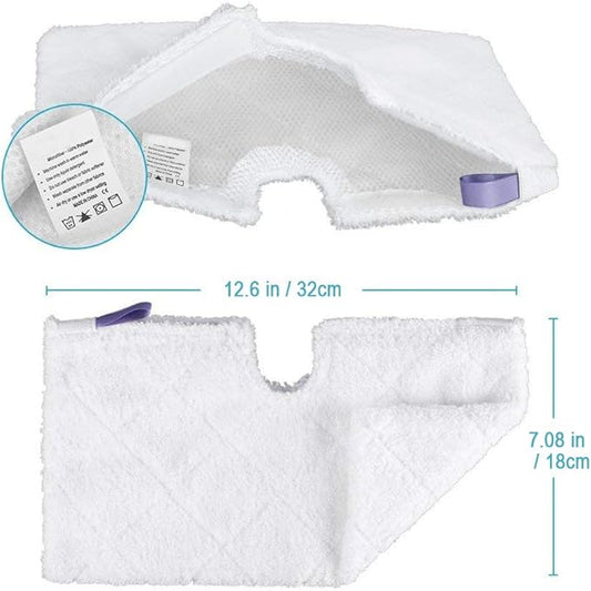 3 Pocket Steam Mop Pads Double-Sided Rectangle Microfiber Refill Pad for Shark Euro Pro Mops S3500 Series,S2902,S3455K,S3501,S3550,S3601,S3801,S3901,S4601,S4701,S4701D,SE450（White）