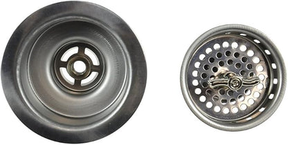 DANCO Twist Tight Kitchen Sink Strainer Assembly, 3-1/2 inch, Stainless Steel, 1-Pack (81077)