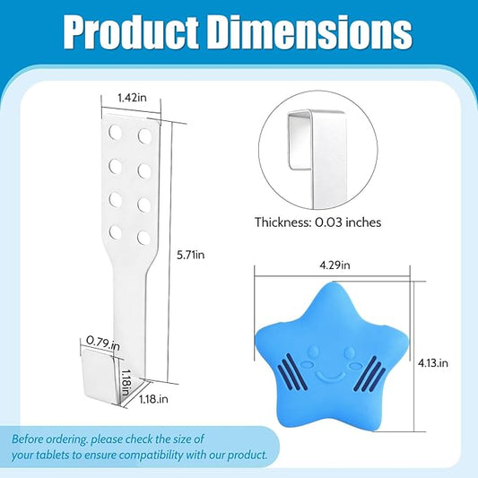 Toilet Tank Tablet Holder, Blue Star Shaped Hanging Toilets Bowl Tablet Holder for Preventing Dissolved Residue From Polluting Water Tank(2Ps)