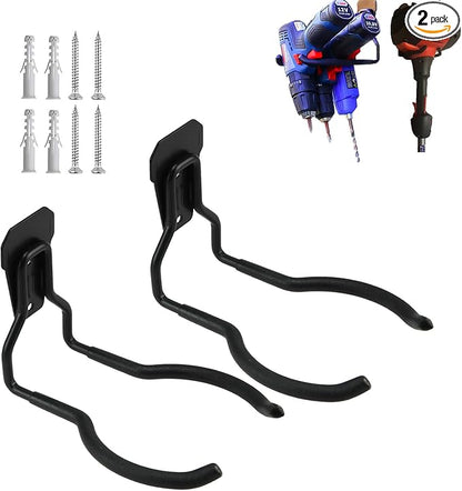 Power Tool Hanger, Weedeater Rack, Garage Wall Hooks, String Trimmer Hanger, Utility Hooks for Garage Tool Organizers and Storage (2 Pack), WEH01