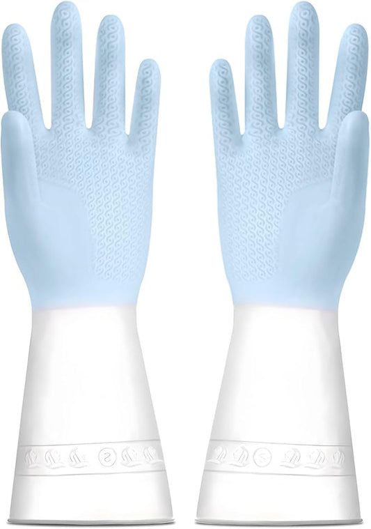 1 pair Reusable Household Gloves, Rubber Dishwashing gloves,Kitchen Cleaning, Working, Painting, Gardening, Pet Care