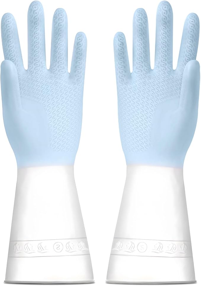 1 pair Reusable Household Gloves, Rubber Dishwashing gloves,Kitchen Cleaning, Working, Painting, Gardening, Pet Care