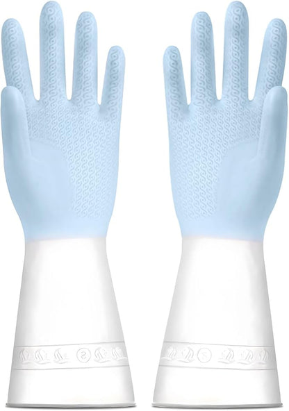 1 pair Reusable Household Gloves, Rubber Dishwashing gloves,Kitchen Cleaning, Working, Painting, Gardening, Pet Care