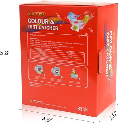 Dye Trapping Sheets 72 Count, Color Absorber Laundry Sheets, Prevent Light Colored Clothes from Being Dyed