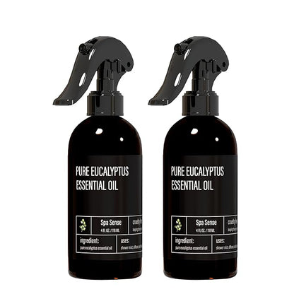 Spa Sense Pure Eucalyptus Oil Shower Mist and Steam Room Spray - Room Spray and Eucalyptus Spray for Shower - Premium Aromatherapy Essential Oil Spray - 4 Ounce, 2 Pack