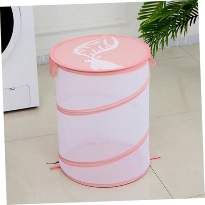 Foldable Mesh Laundry Hamper Bag with Handles Portable Breathable Dirty Clothes Basket for College Dorm Apartment and Travel Storage Lightweight Organizer