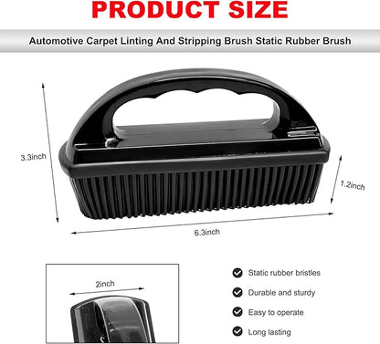 Car Carpet Lint & Hair Removal Brush, Electrostatic Bristles Mini Pet Hair Remover with Ergonomic Handle, Reusable Fur Remover Brush Car Interior Cleaning Tool for Truck SUV RV (Black)