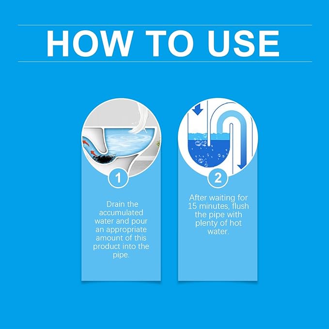 Pipeline Dredging Agent, Drain Clog Remover Agent, Powerful Pipe Dredging Agent,Kitchen Unblocker,Powerful Sink and Drain Cleaner Powder,Fast Foaming Cleaning Tool for Kitchen Toilet Pipeline