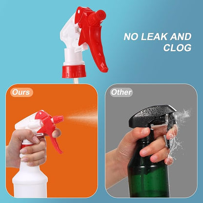 10 Pack Spray Bottles 16 Oz Empty Water Spray Bottles for Cleaning Heavy Duty Refillable Squirt ‌container with Measurements Adjustable Nozzle for Household Commercial Industrial(Red)