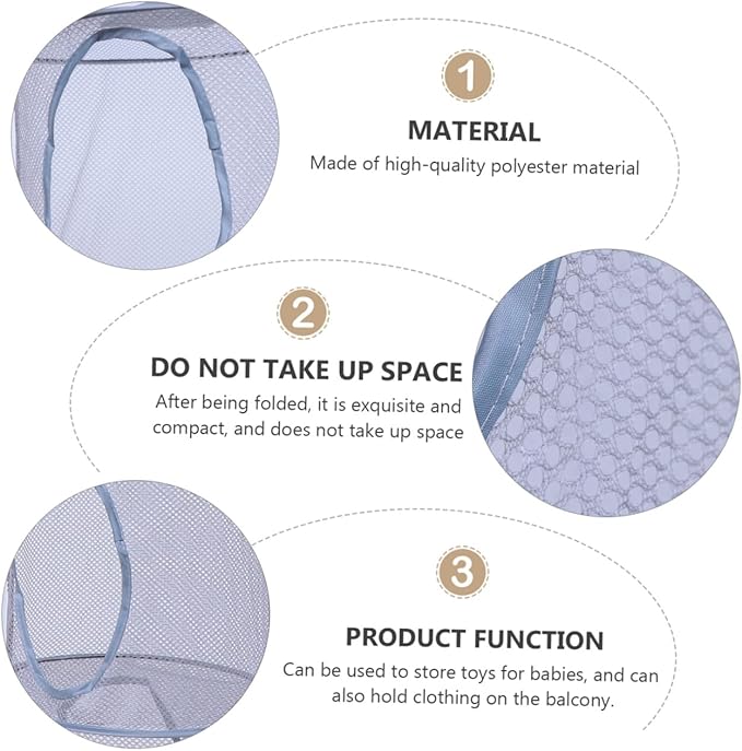 Cabilock 1pc Foldable Mesh Laundry Drying Basket Hanging Organizer for Clothes and Toys Space-Saving Storage for Bathroom and Bedroom Ventilated Design