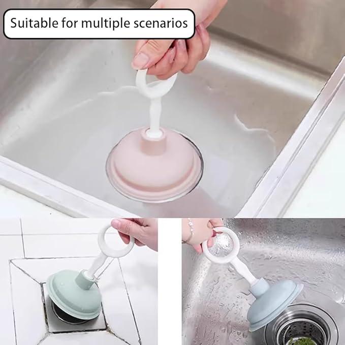 2 Pcs Blue Sink Plunger,Bathroom Small Drain Plunger Portable Kitchen Sink Drains Suction Cup Liquid Plumber Clog Remover Easy To Unclog,Drain Cleaning Equipment