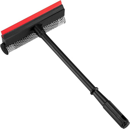 Professional 8.1" 2 in 1 Window Squeegee with 16" Long Handle,Car Squeegee for Gas Station,Home,Car，Glass,Shower,Outdoor High Window Cleaning