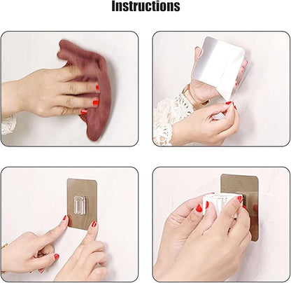 Self-Adhesive Mop Holder,Broom Wall Mounted Rack,Sweeper Gripper Hanger,Cleaning Tools Sticker Hook,Bathroom/Kitchen/Toilet/Garage Gadget,No Drilling and Anti-Slip(4pcs)