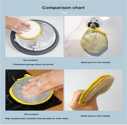 Double Sided Dishwashing Sponge, Premium Kitchen Cleaning Tools with Dual-Action Scrubber, Non-Scratch Sponge for Pots, Pans & Dishes