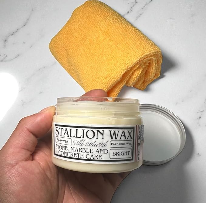 Granite Waterproofing Cleaner Wax – Protects & Waterproofs Light Stone Surfaces into a Radiant stain proof Finish - Instantly seal Marble, Quartz, & Soapstone – Luxury Countertop Shine – Made in USA