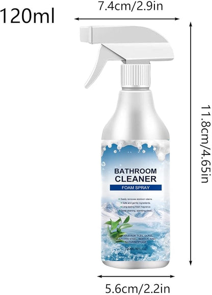 Foam - Bathroom Cleaner for Deep Cleaning | 120ML All Purpose Foaming Stain Remover with Powerful Descaling Action & Easy Spray Application for Toilet Bowls, Showers and Sinks