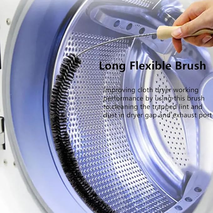 Dryer Vent Cleaner Kit, Dryer Lint Brush Vent Cleaner Lint Remover Long Flexible Refrigerator Coil Brush Clothes Dryer Lint Vent Trap Cleaner Brush 2 Pack
