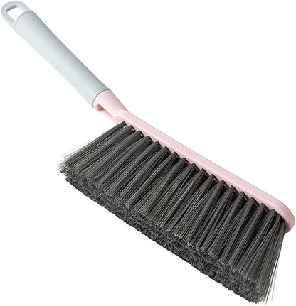 1PCS Hand Broom Cleaning Brush Soft Bristle Hand Brush with Long Handle Multi-Functional Dusting Brush for Bed, Car, Sofa, Furniture, Clothes, and Carpet (Pink,15.7 Inch)