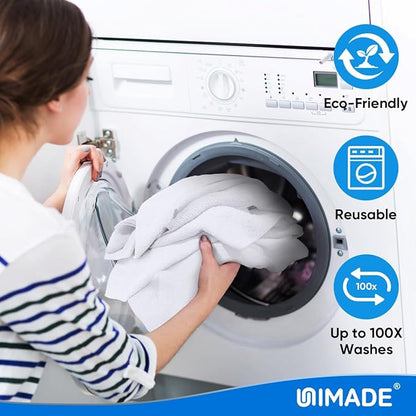 Microfiber Cleaning Cloth, 20 Pack Reusable Microfiber Towels for Cars Lint Free Cleaning Shop Towel Rags for Home Kitchen Automotive Bar Mechanic Restaurant Garage, 11.5"x 11.5", White