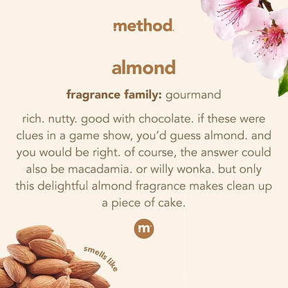 Method Daily Hardwood Cleaner, Almond, Cleans Shelves, Tables and Other Wooden Surfaces While Removing Dust & Grime, 28 Fl Oz, (Pack of 4)