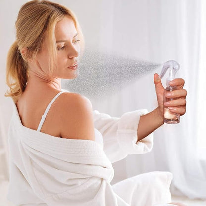 Small Spray Bottles, Hair Spray Bottle 3.5oz/100ml Clear Plastic Fine Mist Travel Size Mini Empty Bottle Set Refillable Reusable Liquid Container for Essential Oils Water Squirt (4 Pack)