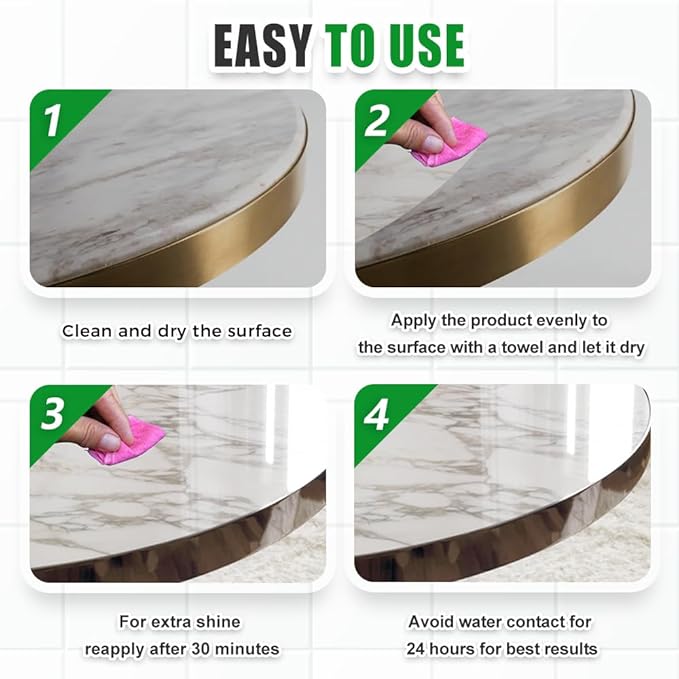 Upgrade Nano Crystal Coating Agent For Tile & Furniture, Granite Countertop Cleaner and Sealer with Protection, Quartz Marble Stone Polish Cleaner for Permanent Hold & Shine Effect Fast Drying (3Pcs)