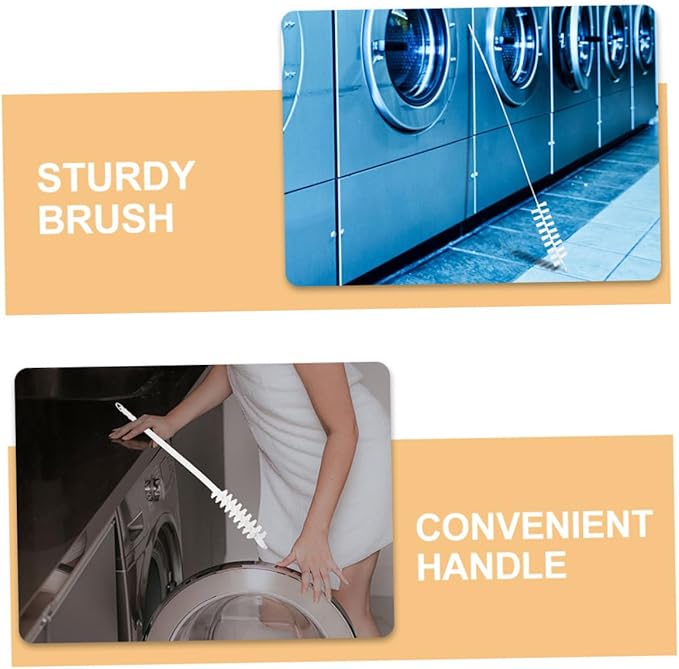 Zerodeko 2pcs Washing Machine Cleaning Brush for Dryer Vent and Refrigerator Coil Long Handle Scrub Brush Cleaner for Laundry