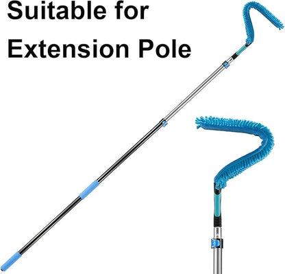 Microfiber Flexible Ceiling Fan Duster with Washable Chenille Dusting Cloth, Use by Hand or Attach to Extension Poles (3)
