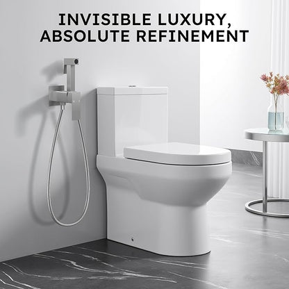 Arofa Warm Water Bidet Sprayer for Toilet with Hot and Cold Rough-in Valve, Hands-Free Handheld Jet Spray with Adjustable Water Flow, Square Toilet Sprayer with Bidet Hose for Feminine Wash