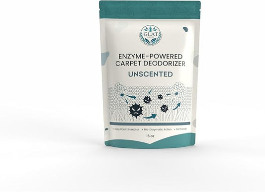 Enzyme-Powered Carpet Deodorizer (Powder) - Unscented | Natural Pet Odor Eliminator | Bio-Enzymatic Formula, Premium Performance, Eco Friendly | 16 oz