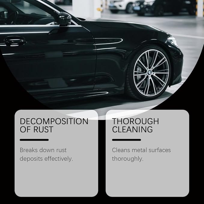 Rust Remover Spray, 3.38 Fl.oz Car Scratch Remover, Iron Stain Cleaner, Rust Dissolver for Multiple Surfaces Metal, Tools, Cars, Chains