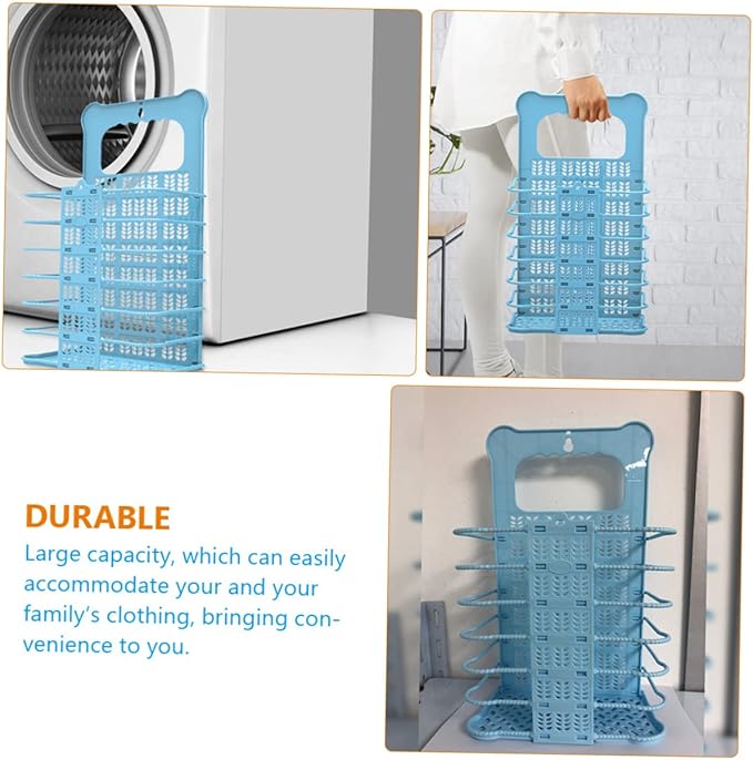Foldable Laundry Basket Wall Hanging Clothes Storage Basket Space-Saving No Drill Design for Easy Installation Organizer for Bathroom and Laundry Room Portable and Stylish