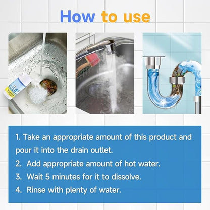 Advanced Drain Cleaner - Fat & Grease Remover for Kitchen & Bathroom Sinks, Easy-to-Use Tube Unblocker Solution, Multi-Surface Compatible, 3.9 oz/110g Each (1 Pc General)