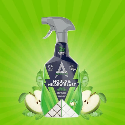 Astonish Apple Burst Household Cleaner - Shower Curtain, Shower Door, Bathroom Tiles - Hard Water Stains, Rust & Calcium Bathroom Cleaner - No Scrub, Cruelty Free Cleaning Supplies, 750ml Bottle